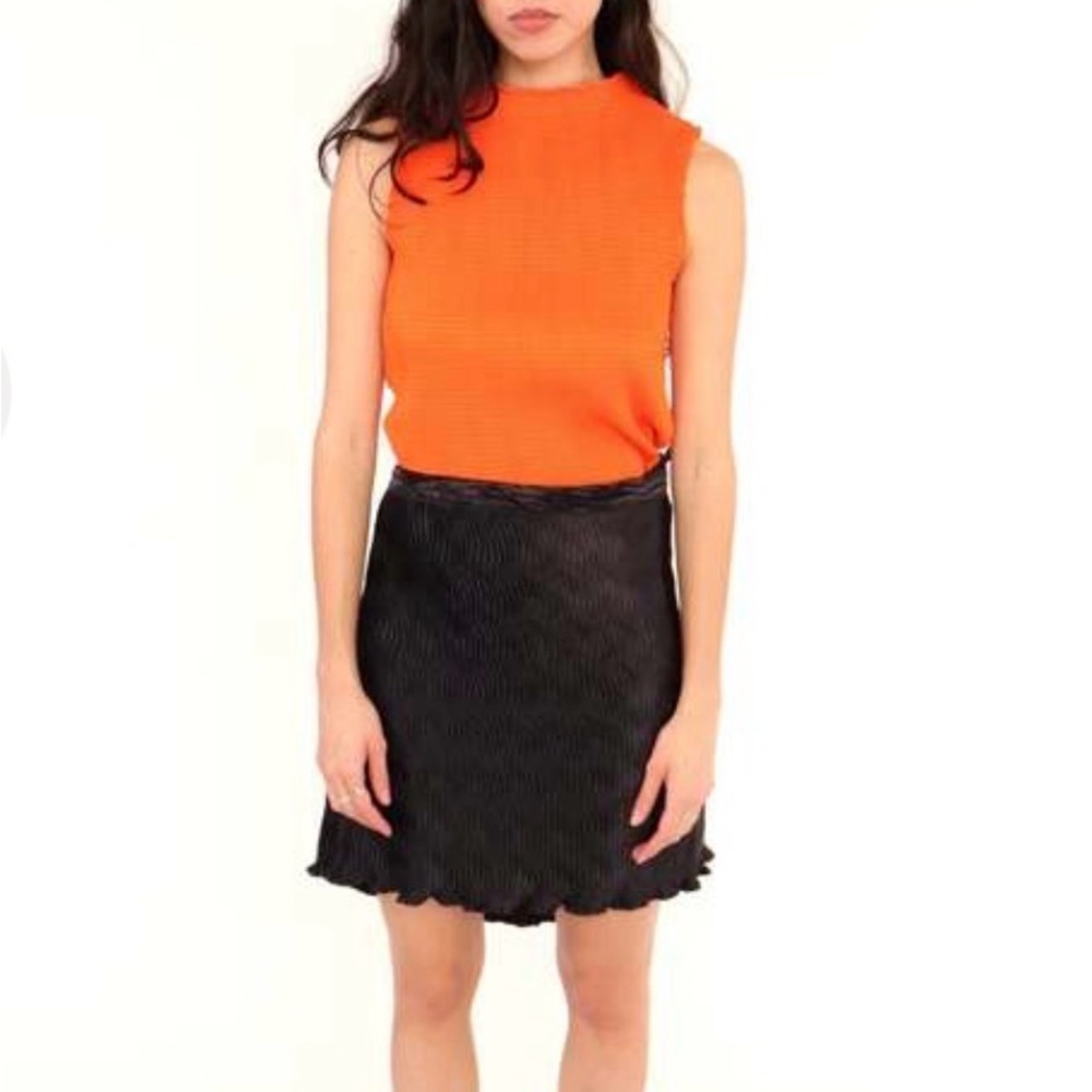 NIN Studio Black Pleated Wrap Skirt